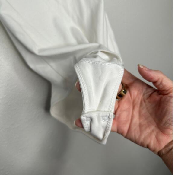 Wilfred Free White U-Neck Bodysuit XS Aritzia Minimalist Thin Stretch - Picture 5 of 12